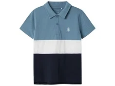 Name It polo t-shirt spring lake/hvid/navy blazer